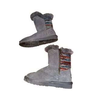 Lamo Women's Gray Suede Bootie Size 5 Water & Stain Resistant Winter Boots fair